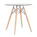Conjunto Mesa de vidro Eames 70 cm + 4 cadeiras estofadas Eames Eiffel Botonê - Cinza claro
