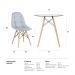 Conjunto Mesa de vidro Eames 70 cm + 4 cadeiras estofadas Eames Eiffel Botonê - Cinza claro