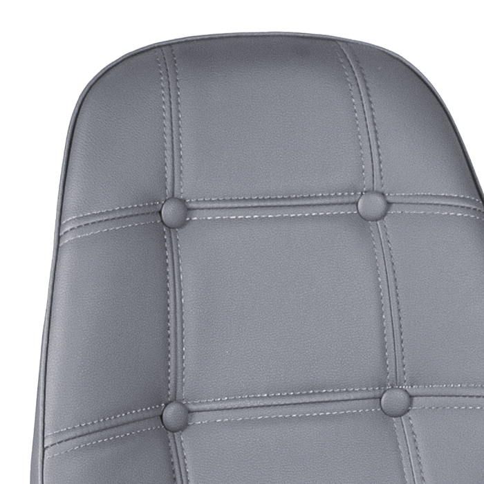 Conjunto Mesa de vidro Eames 70 cm + 4 cadeiras estofadas Eames Eiffel Botonê - Cinza escuro