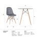 Conjunto Mesa de vidro Eames 70 cm + 4 cadeiras estofadas Eames Eiffel Botonê - Cinza escuro