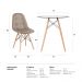 Conjunto Mesa de vidro Eames 70 cm + 4 cadeiras estofadas Eames Eiffel Botonê - Nude