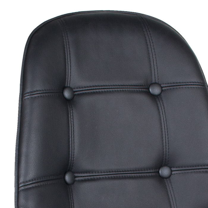 Conjunto Mesa de vidro Eames 70 cm + 4 cadeiras estofadas Eames Eiffel Botonê - Preto
