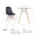 Conjunto Mesa de vidro Eames 70 cm + 4 cadeiras estofadas Eames Eiffel Botonê - Preto