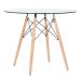 Conjunto Mesa de vidro Eames 90 cm + 4 cadeiras estofadas Eames Eiffel Botonê - Preto