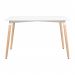 Conjunto mesa retangular 120 x 80 cm branco + 4 cadeiras Eames Eiffel Botonê amarelo