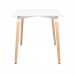 Conjunto mesa retangular 120 x 80 cm branco + 4 cadeiras Eames Eiffel Botonê amarelo