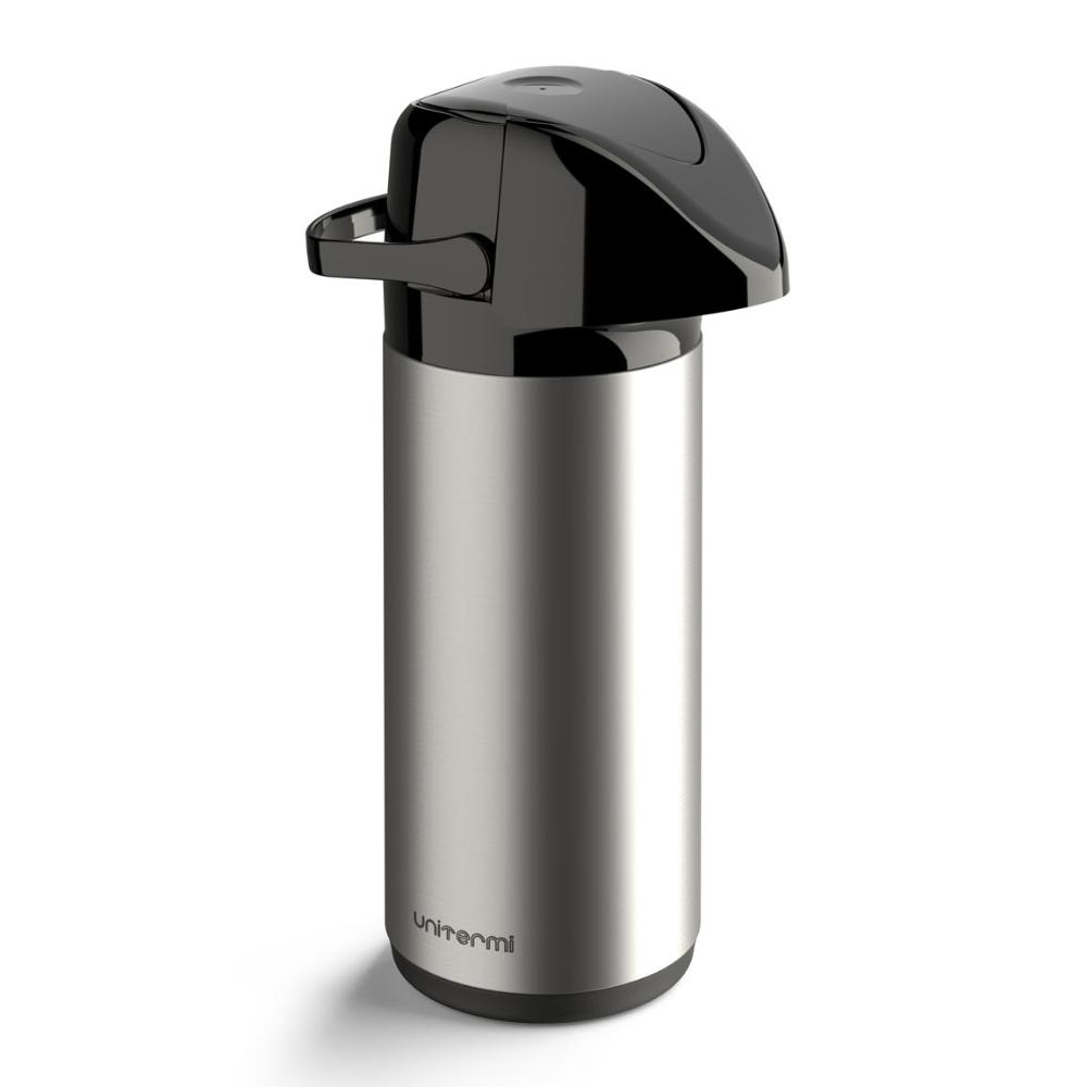 Garrafa térmica de pressão Verona Unitermi 1 Litro Inox Prata