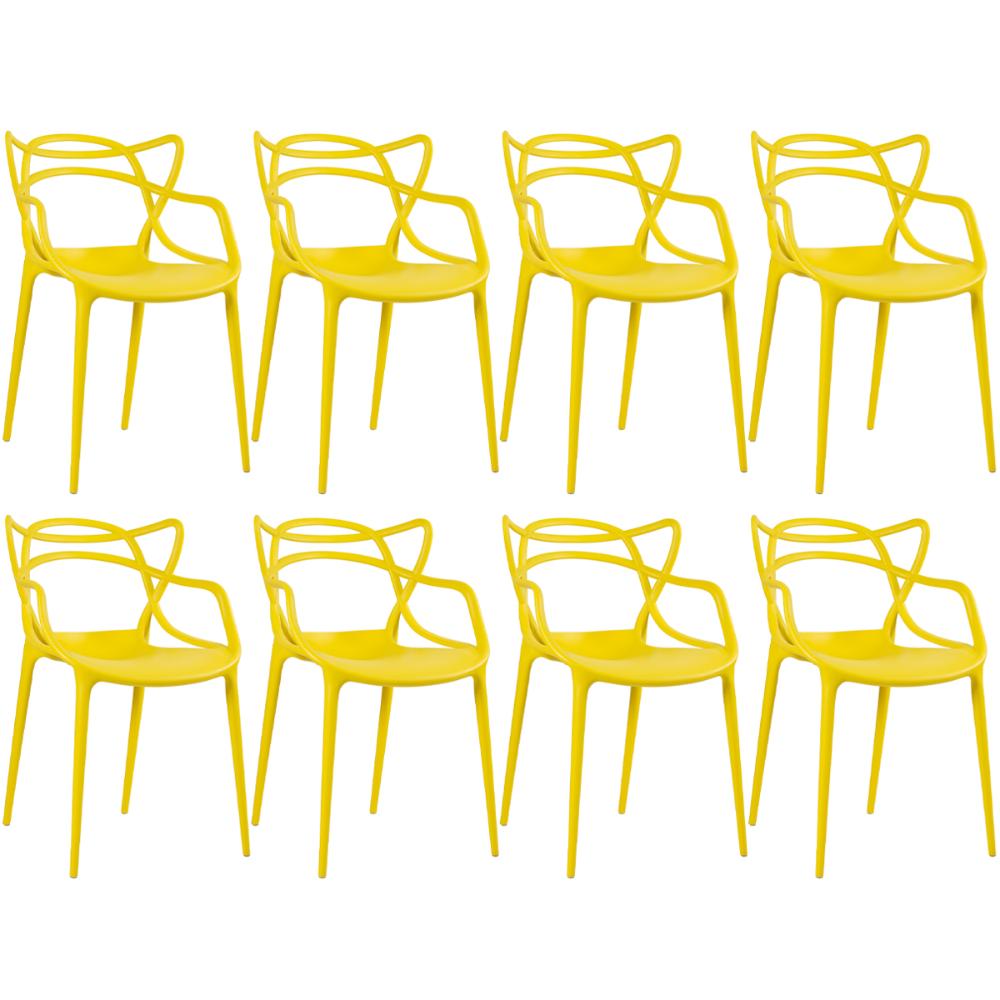 KIT - 8 x cadeiras Masters Allegra - Amarelo