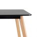 KIT - Mesa de jantar retangular 80 x 140 cm preto + 4 cadeiras Leda branco