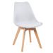 KIT - Mesa de jantar retangular 80 x 140 cm preto + 4 cadeiras Leda branco