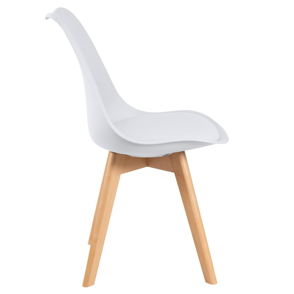 KIT - Mesa de jantar retangular 80 x 140 cm preto + 4 cadeiras Leda branco
