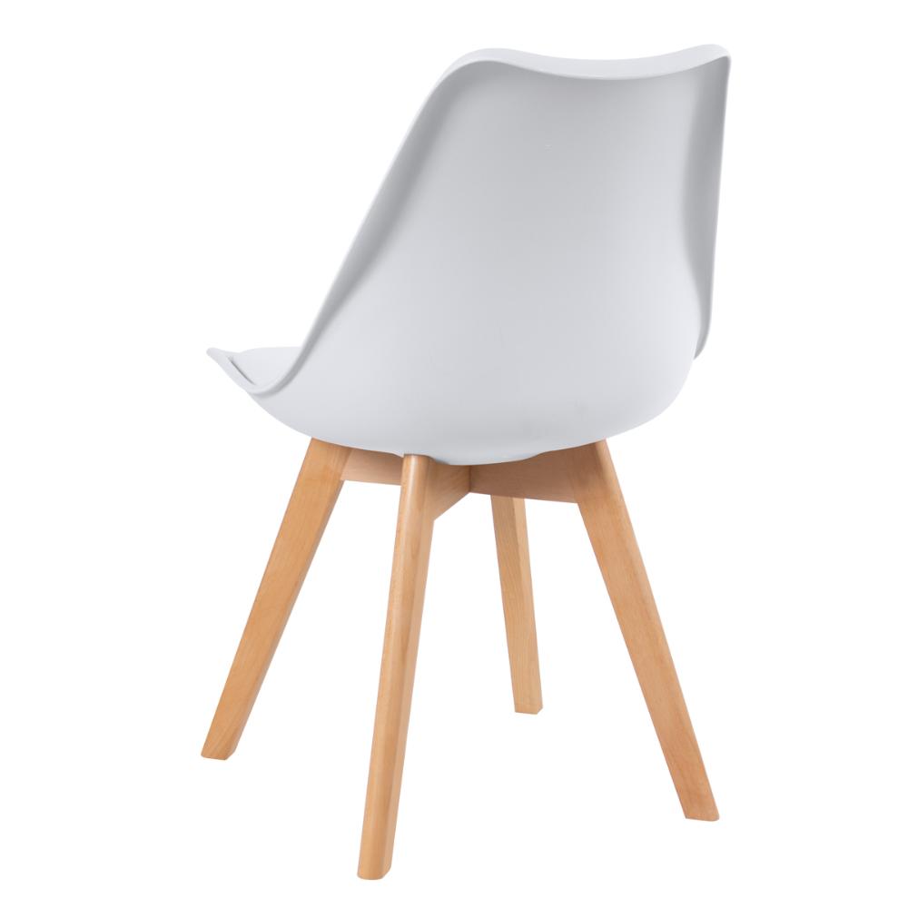KIT - Mesa de jantar retangular 80 x 140 cm preto + 4 cadeiras Leda branco