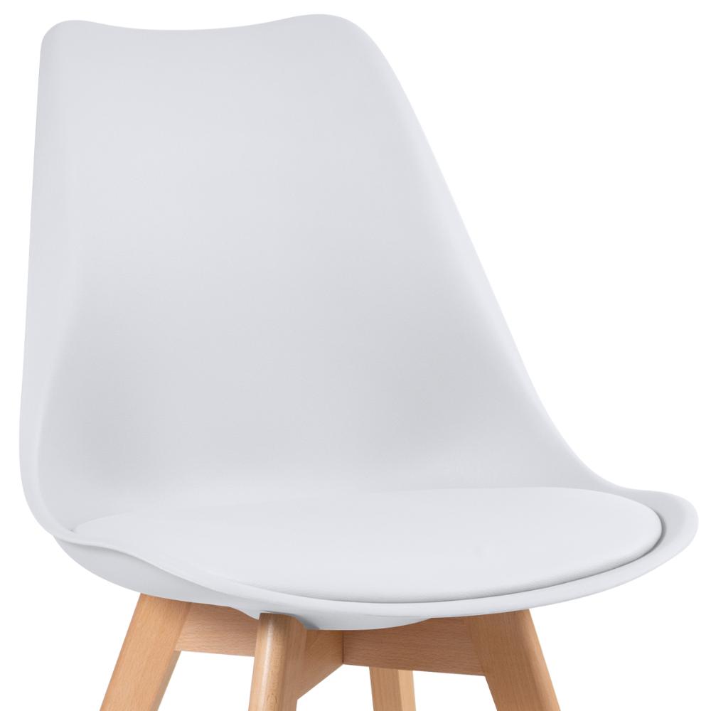 KIT - Mesa de jantar retangular 80 x 140 cm preto + 4 cadeiras Leda branco