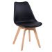 KIT - Mesa de jantar retangular 80 x 140 cm preto + 4 cadeiras Leda preto