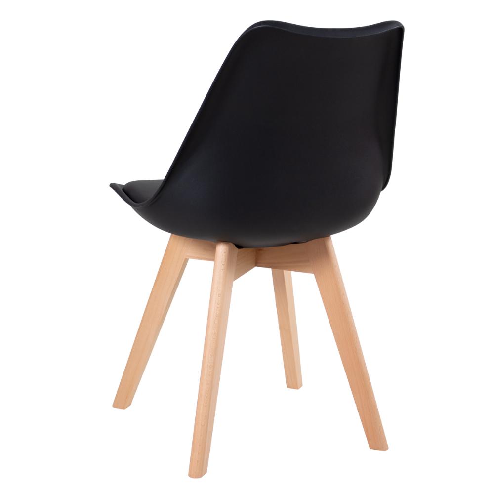 KIT - Mesa de jantar retangular 80 x 140 cm preto + 4 cadeiras Leda preto