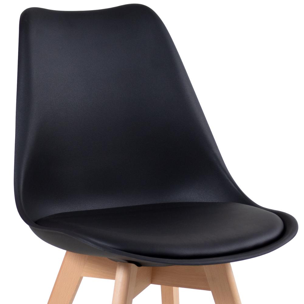 KIT - Mesa de jantar retangular 80 x 140 cm preto + 4 cadeiras Leda preto