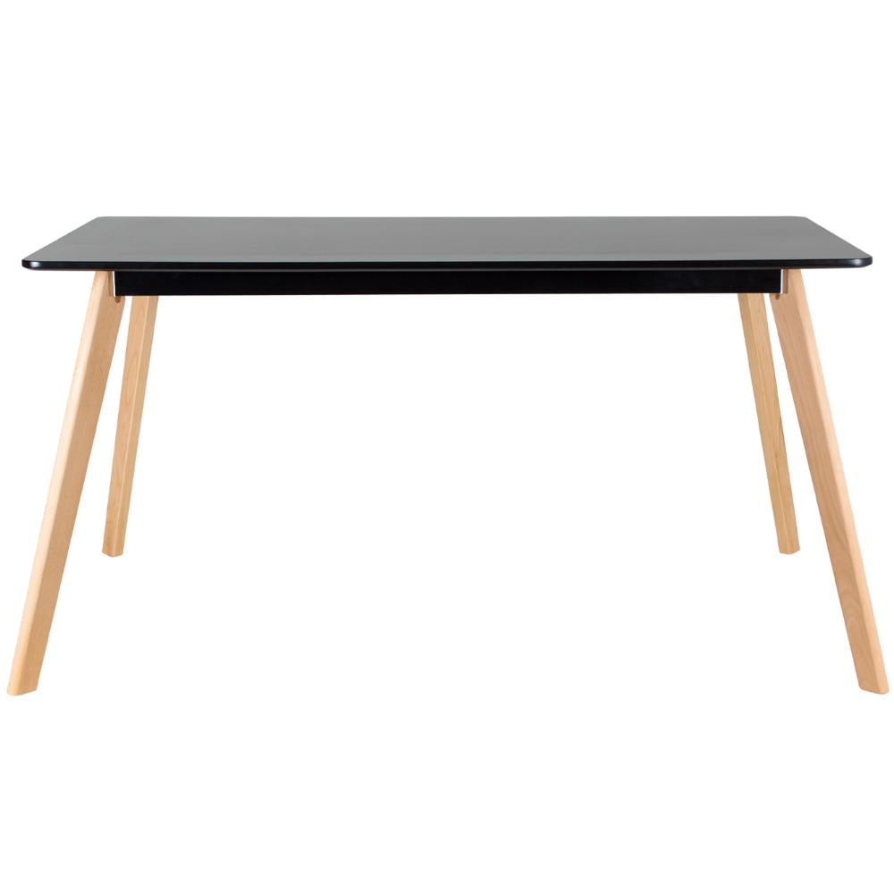 KIT - Mesa de jantar retangular 80 x 140 cm preto + 4 cadeiras Leda vermelho