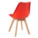 KIT - Mesa de jantar retangular 80 x 140 cm preto + 4 cadeiras Leda vermelho