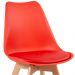 KIT - Mesa de jantar retangular 80 x 140 cm preto + 4 cadeiras Leda vermelho