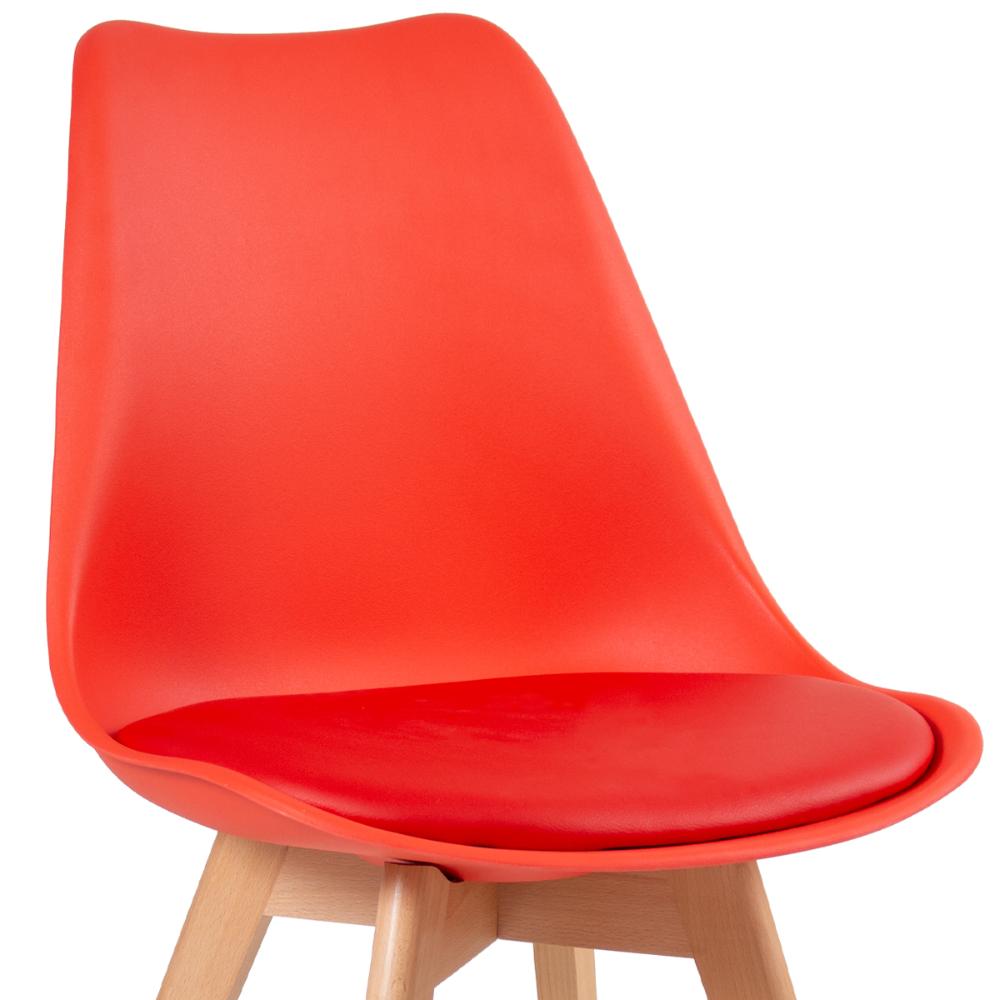 KIT - Mesa de jantar retangular 80 x 140 cm preto + 4 cadeiras Leda vermelho