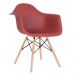 Kit 10 cadeiras Charles Eames Eiffel DAW com braços e pés de madeira clara Terracota