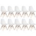 Kit 10 cadeiras Charles Eames Eiffel DSW com pés de madeira clara Branco