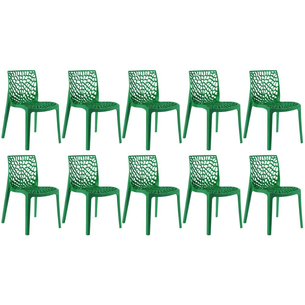Kit 10 cadeiras Gruvyer jantar cozinha Verde