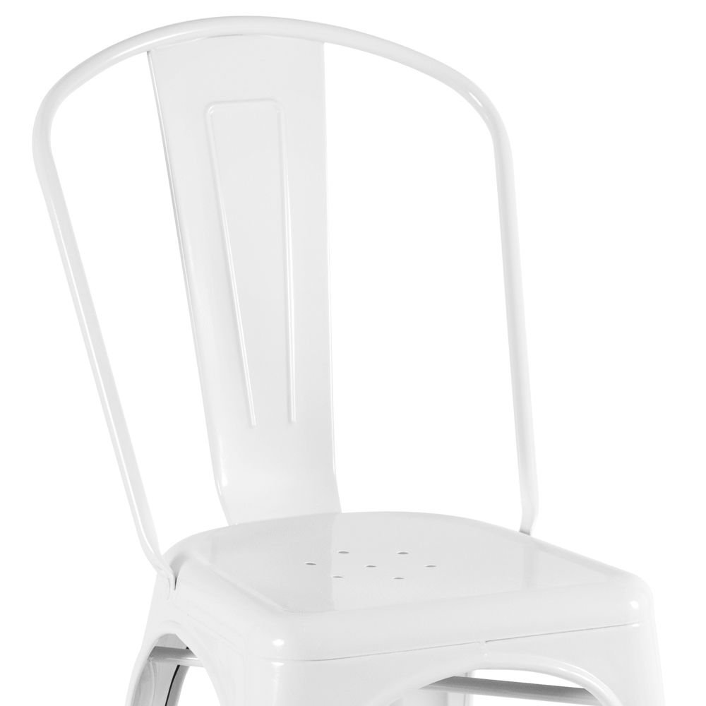 Kit 10 cadeiras Iron Tolix design indutrial jantar cozinha Branco