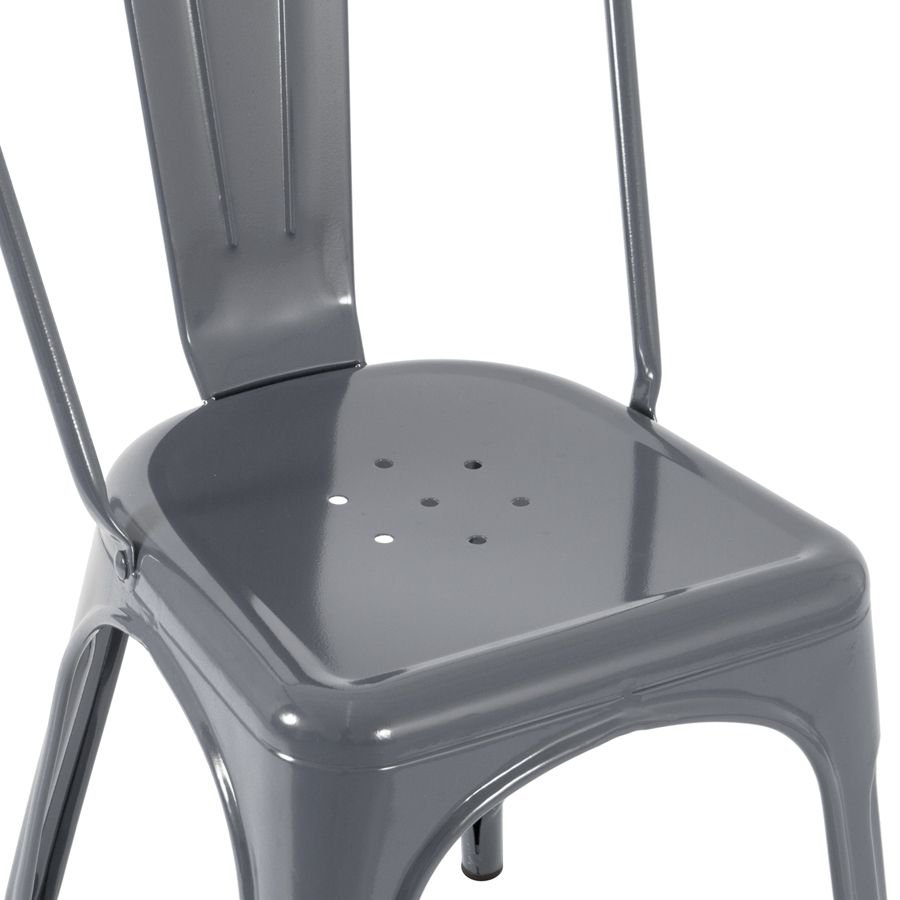 Kit 10 cadeiras Iron Tolix design indutrial jantar cozinha Cinza escuro