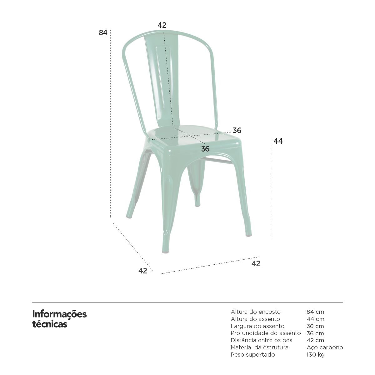Kit 10 cadeiras Iron Tolix design indutrial jantar cozinha Verde escuro
