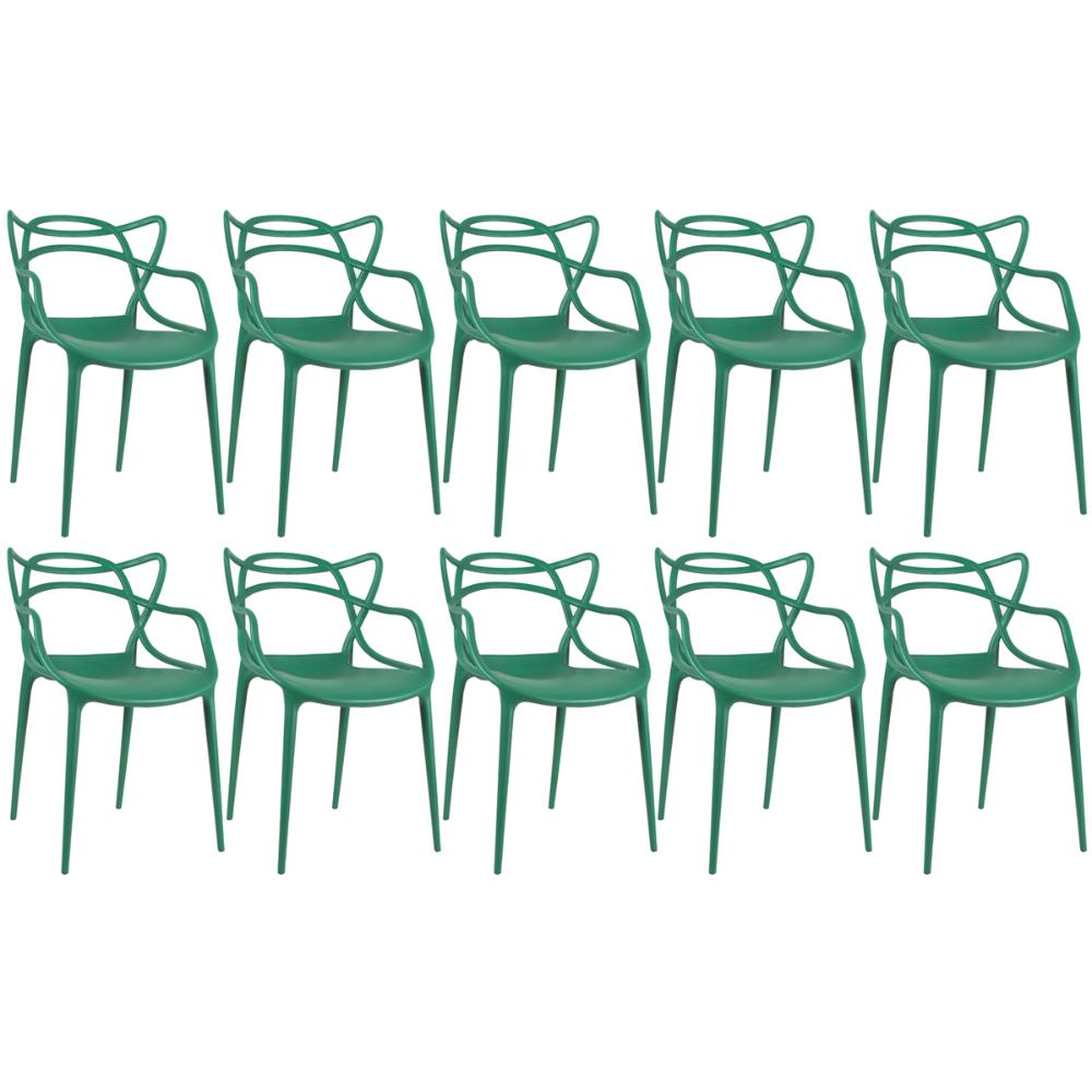 Kit 10 cadeiras Masters Allegra Verde escuro