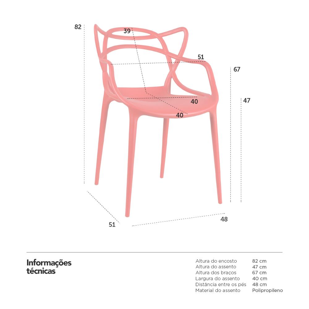 Kit 10 cadeiras Masters Allegra Vermelho