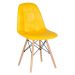 Kit 10 cadeiras estofadas Charles Eames Eiffel Botonê com pés de madeira clara Amarelo