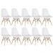 Kit 10 cadeiras estofadas Charles Eames Eiffel Botonê com pés de madeira clara Branco