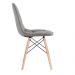 Kit 10 cadeiras estofadas Charles Eames Eiffel Botonê com pés de madeira clara Cinza