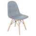 Kit 10 cadeiras estofadas Charles Eames Eiffel Botonê com pés de madeira clara Cinza médio