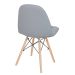 Kit 10 cadeiras estofadas Charles Eames Eiffel Botonê com pés de madeira clara Cinza médio