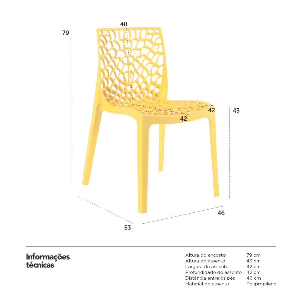 Kit 12 cadeiras Gruvyer Amarelo