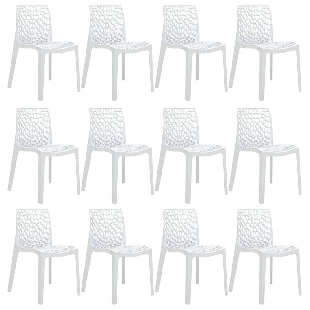 Kit 12 cadeiras Gruvyer Branco