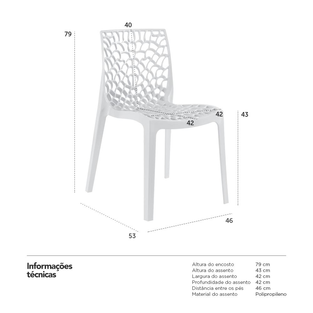 Kit 12 cadeiras Gruvyer Branco