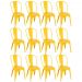 Kit 12 cadeiras Iron Tolix design indutrial jantar cozinha Amarelo