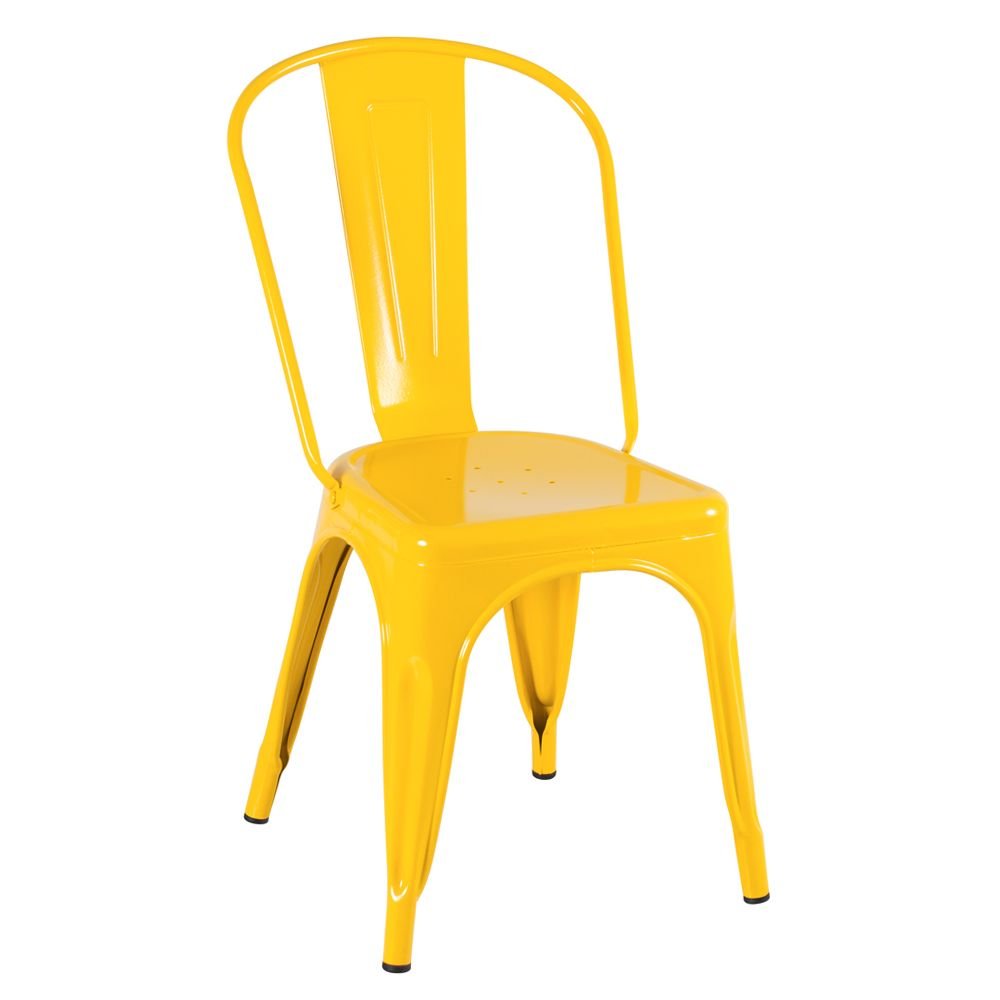 Kit 12 cadeiras Iron Tolix design indutrial jantar cozinha Amarelo