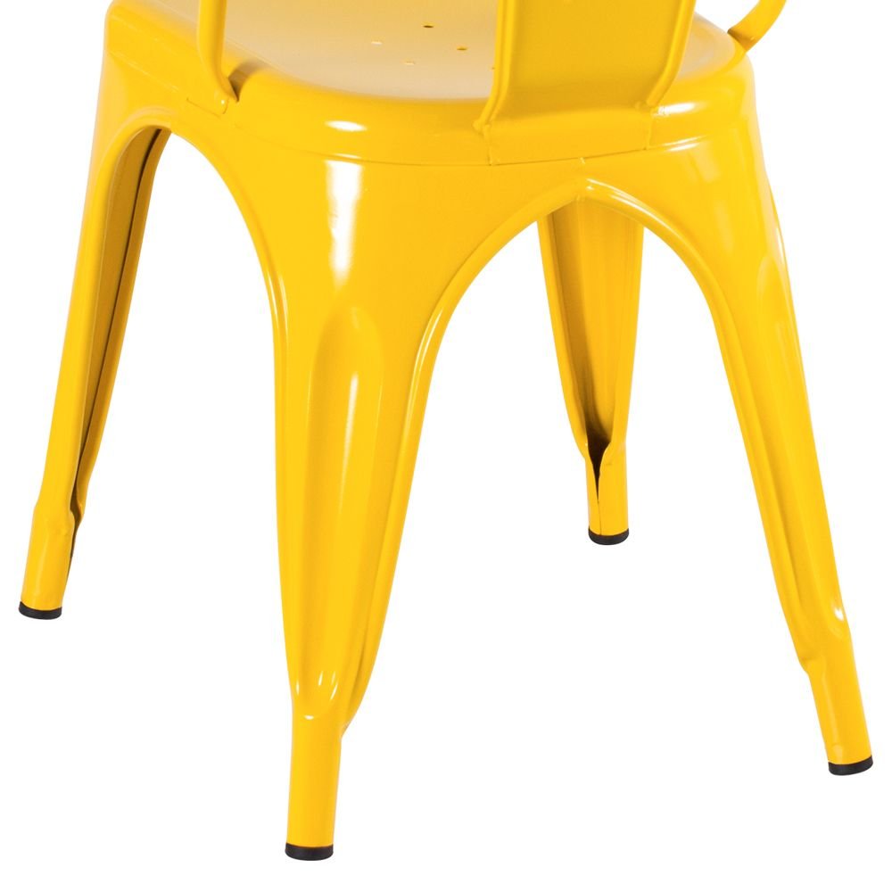 Kit 12 cadeiras Iron Tolix design indutrial jantar cozinha Amarelo