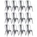 Kit 12 cadeiras Iron Tolix design indutrial jantar cozinha Cinza escuro