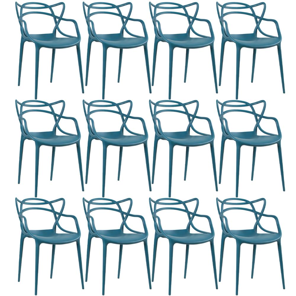 Kit 12 cadeiras Masters Allegra Turquesa