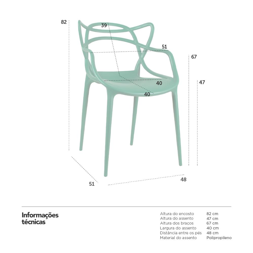 Kit 12 cadeiras Masters Allegra Verde escuro