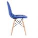 Kit 12 cadeiras estofadas Charles Eames Eiffel Botonê com pés de madeira clara Azul