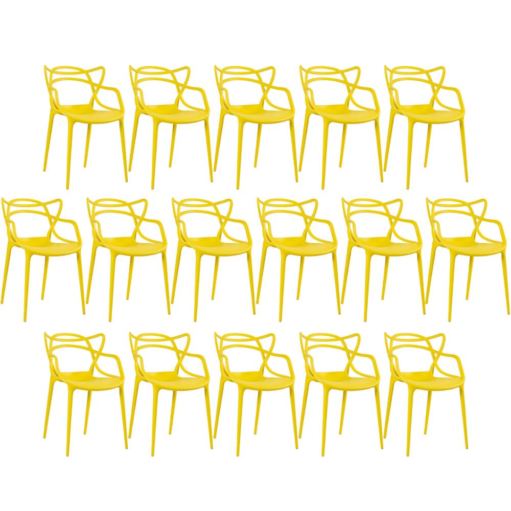 Kit 16 cadeiras Masters Allegra Amarelo