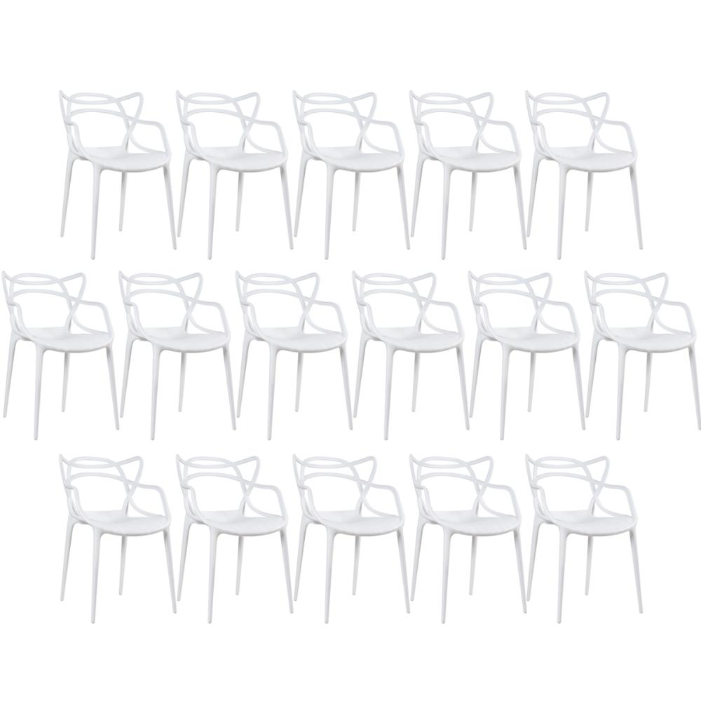 Kit 16 cadeiras Masters Allegra Branco