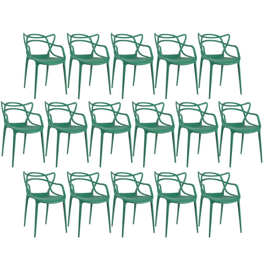 Kit 16 cadeiras Masters Allegra Verde escuro